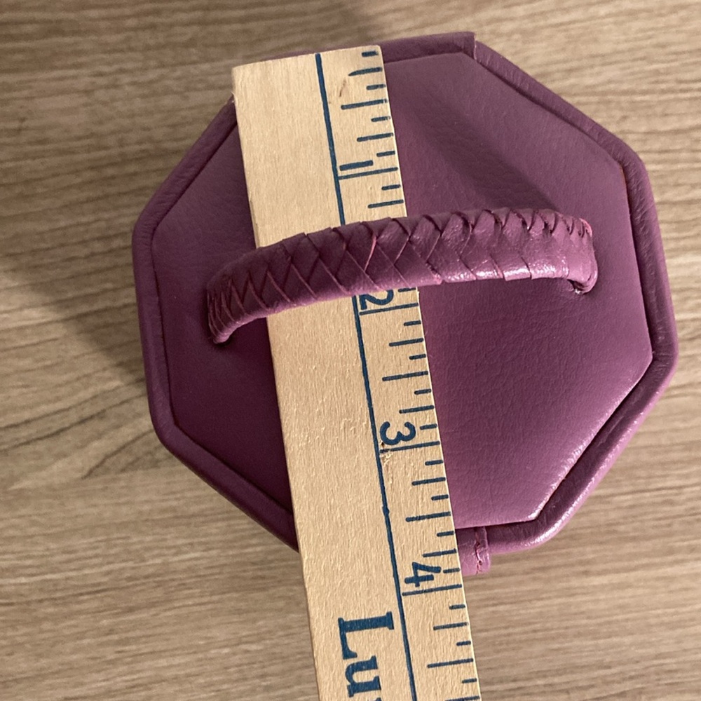 Guang Tong leather jewelry box Purple Hexagonal New no box - Picture 15 of 16